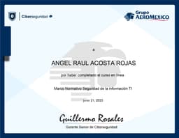 Diploma seguridad de la información de Aeroméxico