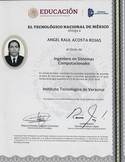 Título de Ingeniero en Sistemas Computacionales Frontal